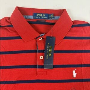 Polo Ralph Lauren 100% Cotton Striped Polo Shirt Short Sleeve Jersey Cotton